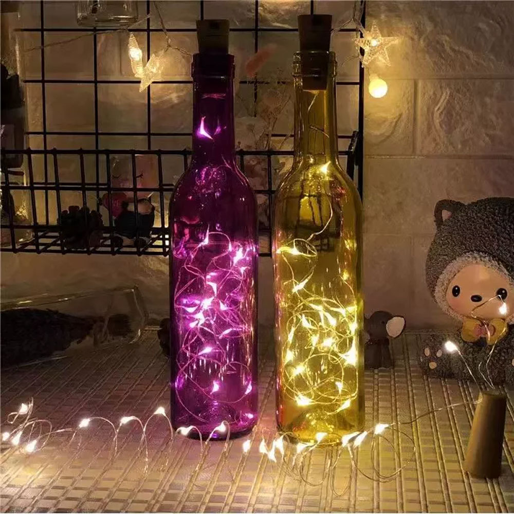 LED Wine Bottle Lights Copper  - Decor Lighting Cork avis et prix