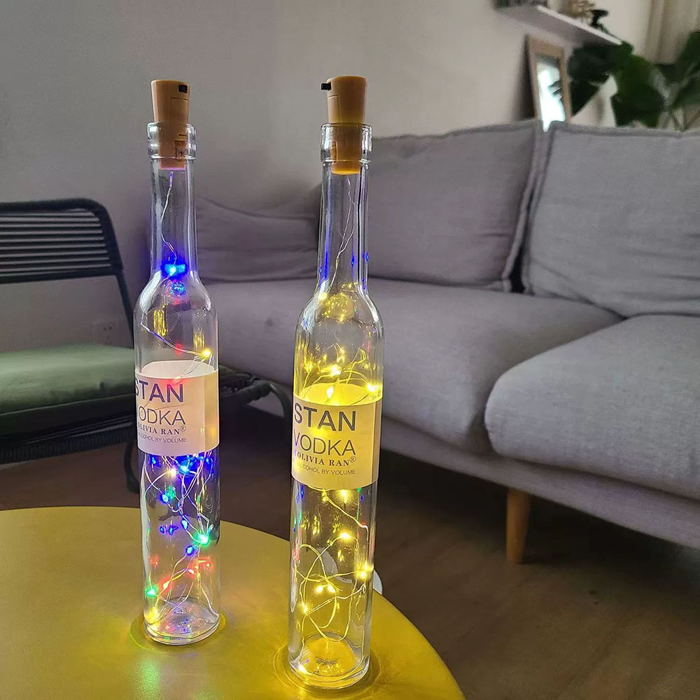 LED Wine Bottle Lights Copper  - Decor Lighting Cork avis et prix