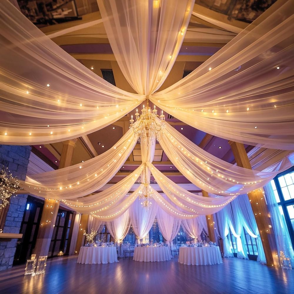 6 Panels Champagne Ceiling Dra - Lighting Decor Photos avis et prix