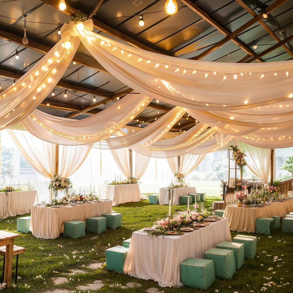 6 Panels Champagne Ceiling Dra - Lighting Decor Photos avis et prix