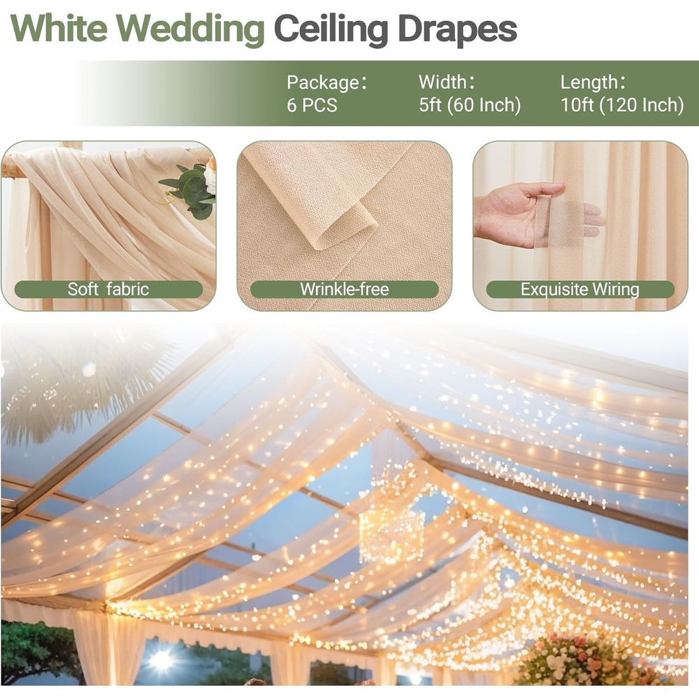 6 Panels Champagne Ceiling Dra - Lighting Decor Photos avis et prix