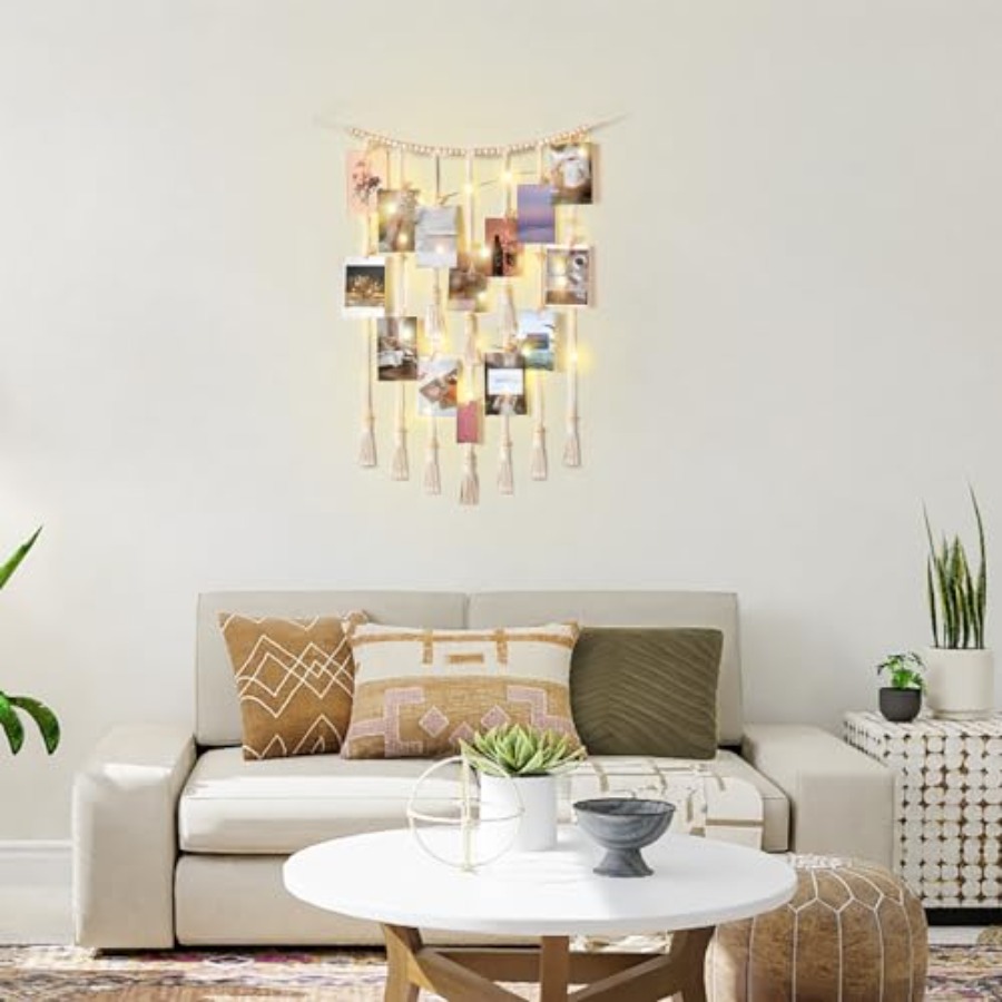 Macrame Hanging Photo Display  - Lighting Decor Photos avis et prix