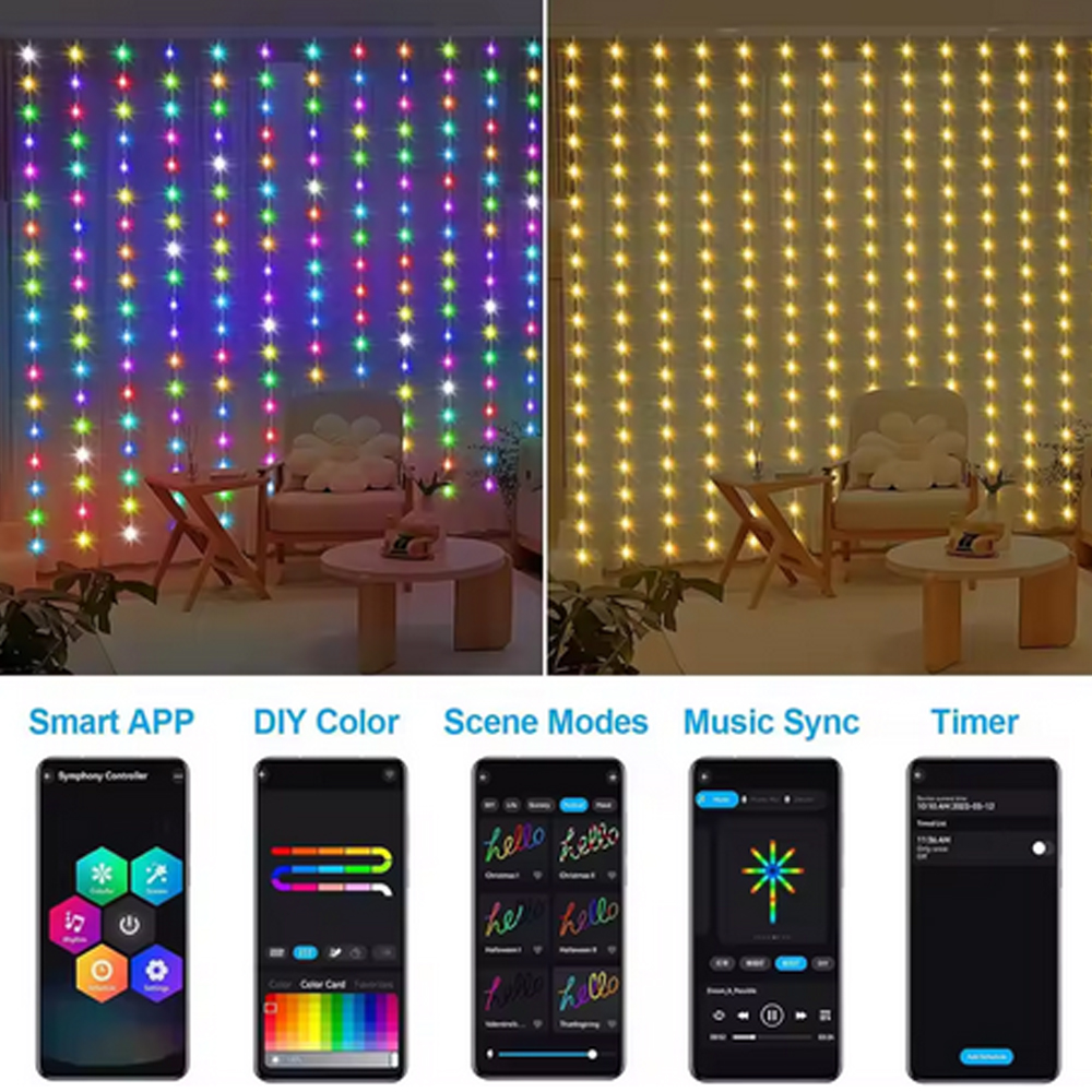 3M RGB Smart LED Curtain Light - String Light Outdoor avis et prix