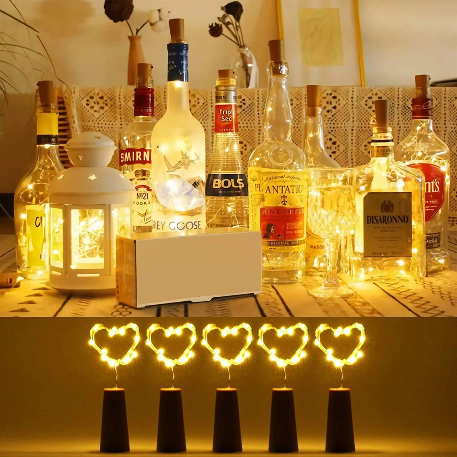 5pcs Bar LED Wine Bottle Cork  - Decor Lighting Cork avis et prix